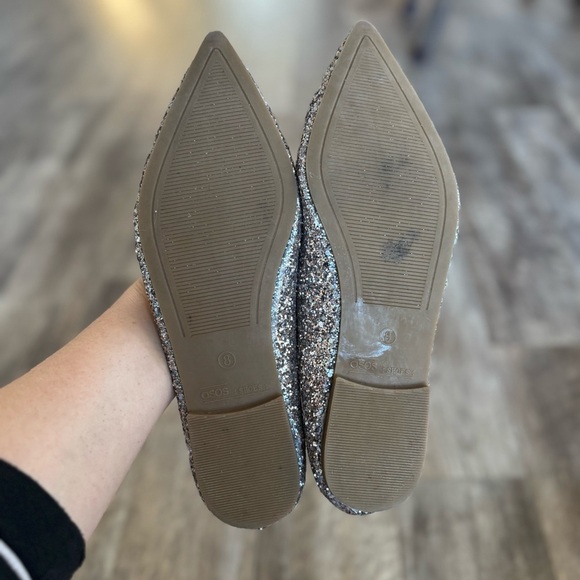 ASOS Rose Glitter Pointy Toe Flats - Holiday Festive New Year - Picture 6 of 8